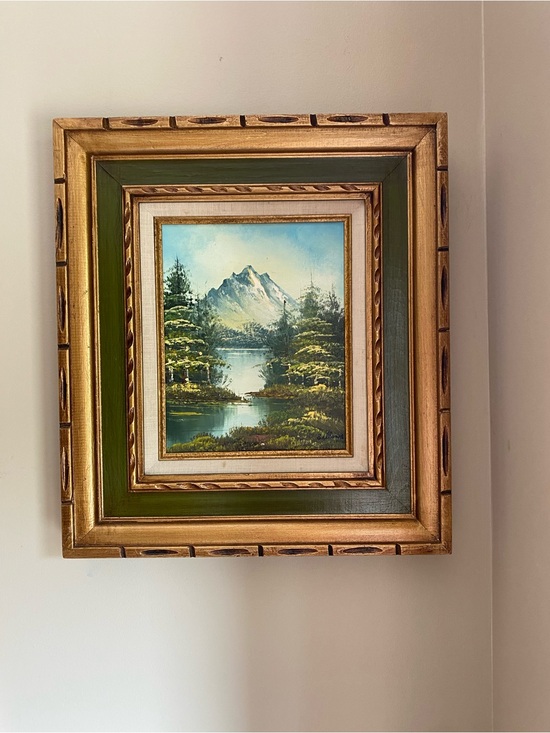 Other - Original Framed Mountain Lake Landscape oil Painting